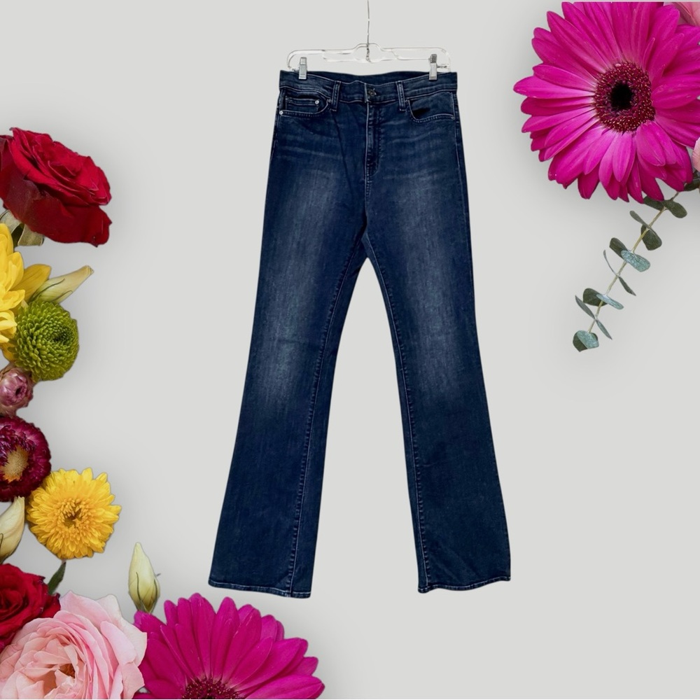 Principle High-Rise Straight-Leg Classic Dark-Wash Blue Denim Women's Jeans